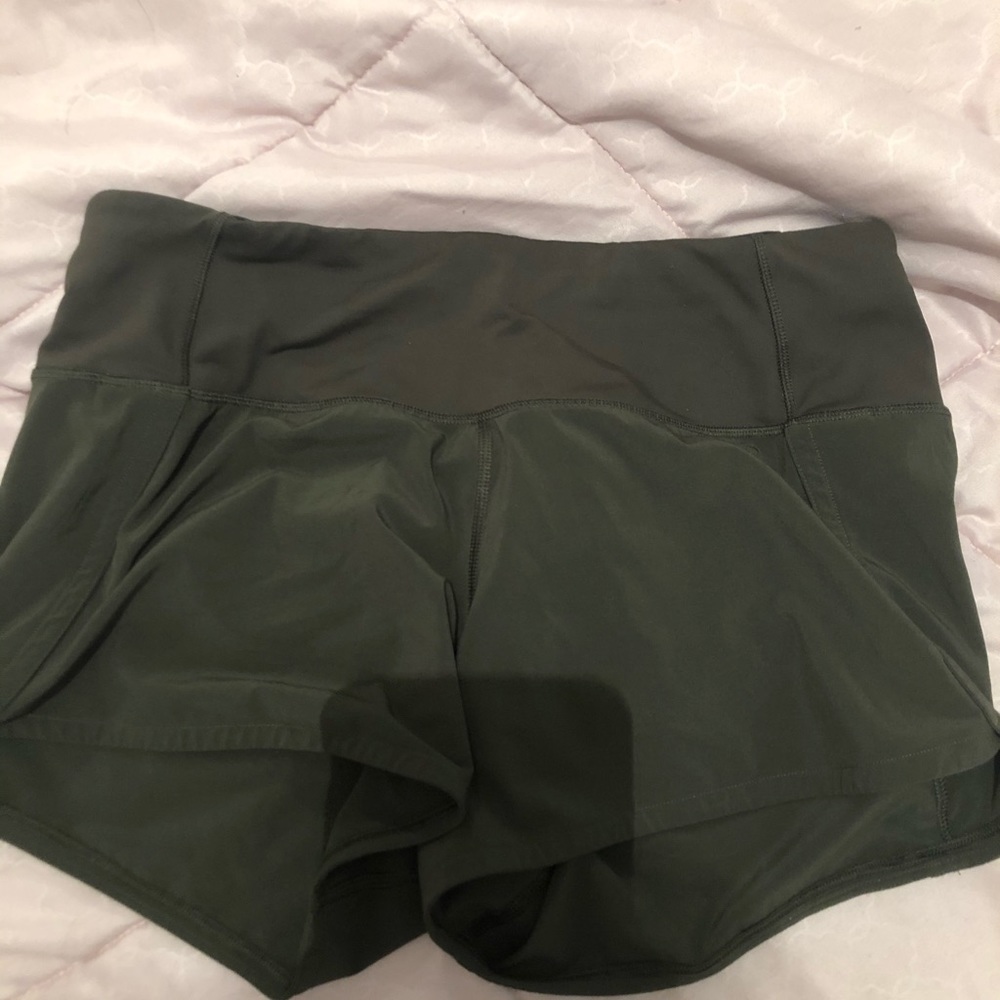 Olive green Lululemon shorts